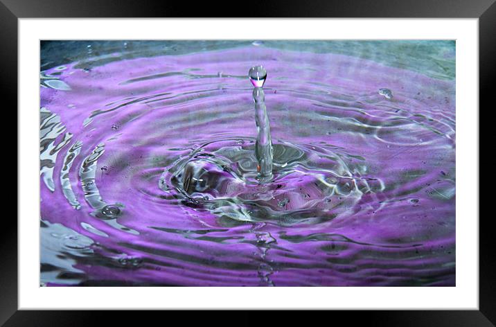 Splash water droplets  hdr Framed Mounted Print by David French
