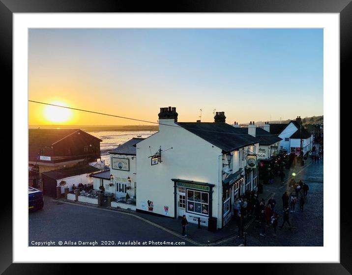 Old Leigh, Leigh on Sea at sunset Framed Mounted Print by Ailsa Darragh