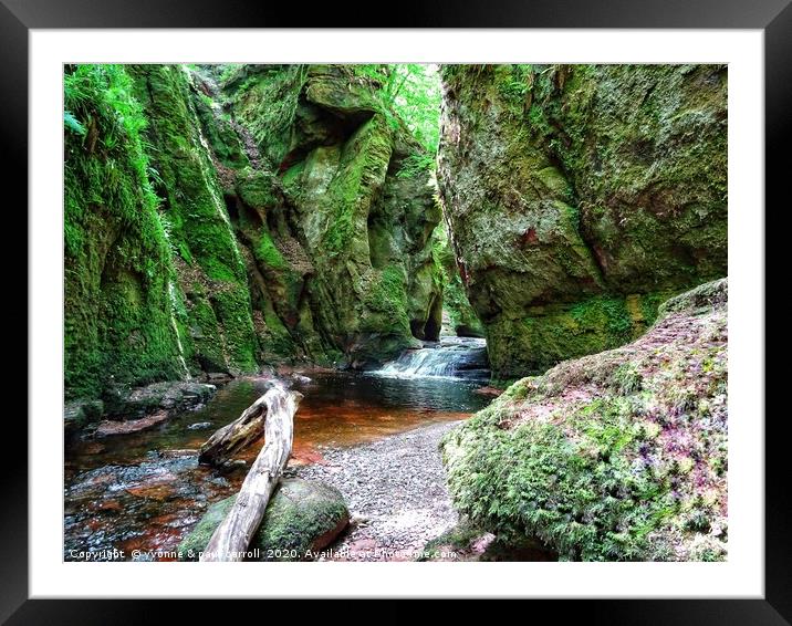 Finnich Glen and the Devil's Pulpit                Framed Mounted Print by yvonne & paul carroll