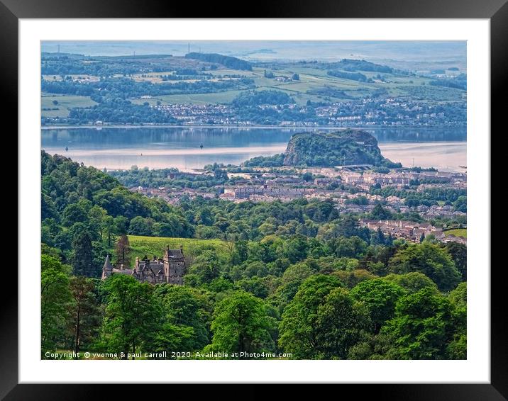 Dumbarton Rock from the Kilpatrick hills  Framed Mounted Print by yvonne & paul carroll