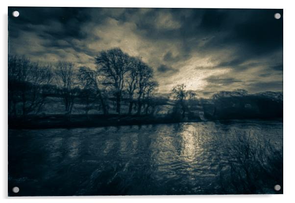 Moonlit River Acrylic by Gareth Burge Photography