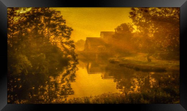 Painterly Riverside Sunrise Framed Print by Gareth Burge Photography