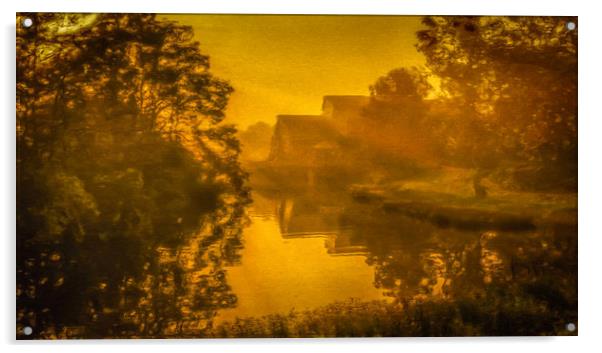 Painterly Riverside Sunrise Acrylic by Gareth Burge Photography