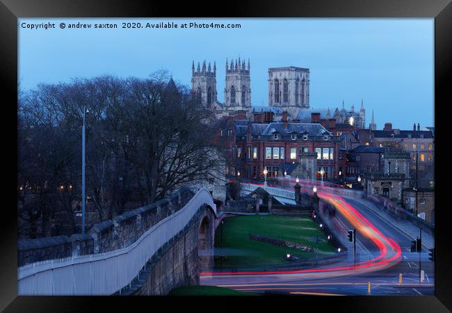 MINSTER TRAFFIC Framed Print by andrew saxton