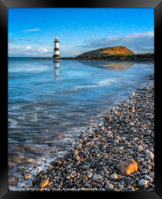 Penmon Point Lighthouse Anglesey Framed Print by Adrian Evans