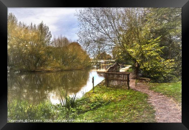 The Thames Path at Goring Art Framed Print by Ian Lewis