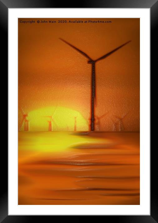 Windmills (Digital Art) Framed Mounted Print by John Wain