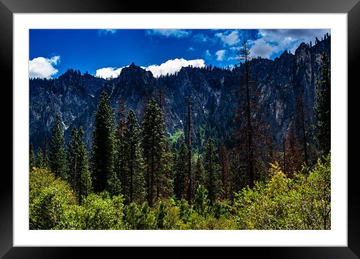 Yosemite Mountains Framed Mounted Print by Erin Bolas