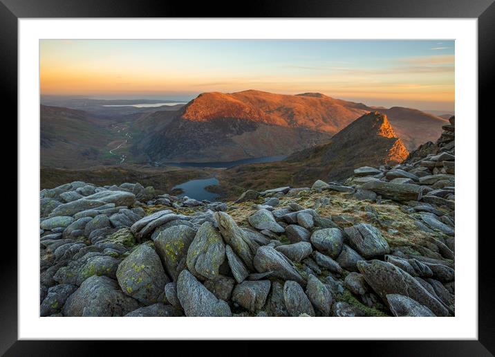 Tryfan and the  Pen Yr Ole Wen  Framed Mounted Print by J.Tom L.Photography