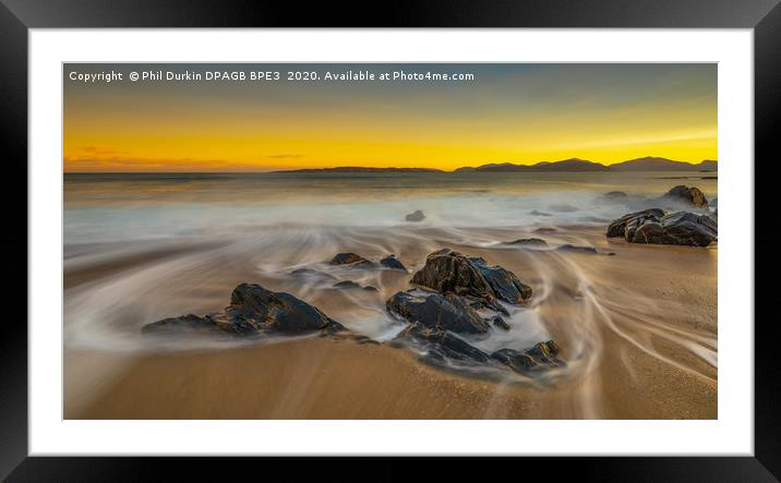 Liquid Gold - Bagh Steinigidh Beach, Isle of Harri Framed Mounted Print by Phil Durkin DPAGB BPE4