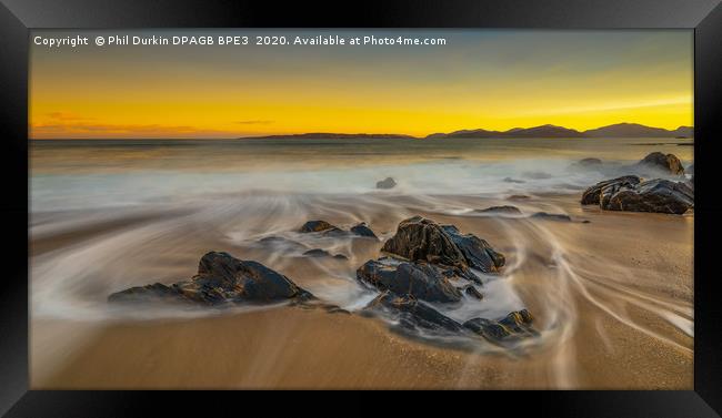 Liquid Gold - Bagh Steinigidh Beach, Isle of Harri Framed Print by Phil Durkin DPAGB BPE4