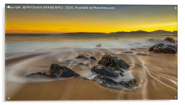 Liquid Gold - Bagh Steinigidh Beach, Isle of Harri Acrylic by Phil Durkin DPAGB BPE4