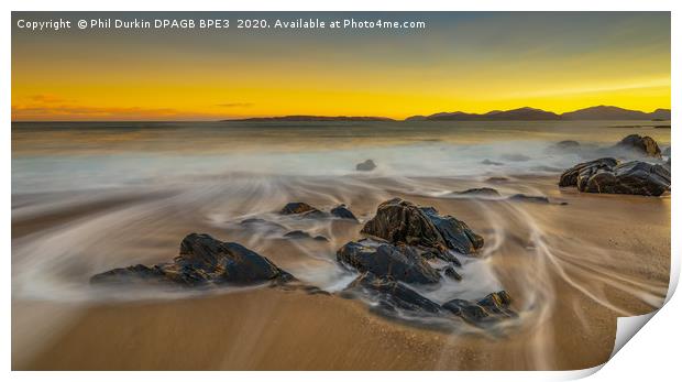 Liquid Gold - Bagh Steinigidh Beach, Isle of Harri Print by Phil Durkin DPAGB BPE4