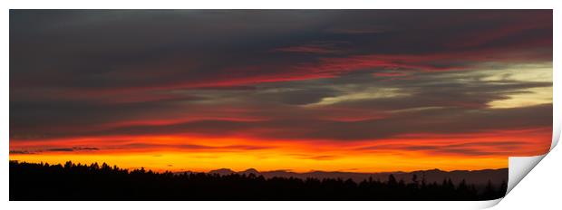 Sunset over Falkirk. Print by Tommy Dickson