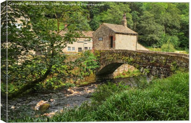 The Stone Bridge at Gibson Mill, Yorkshire, Canvas Print by Diana Mower