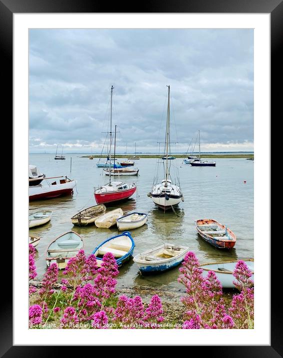 Leigh on Sea Boats in Harbour  Framed Mounted Print by Ailsa Darragh