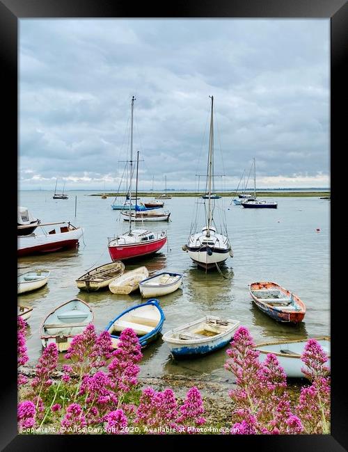 Leigh on Sea Boats in Harbour  Framed Print by Ailsa Darragh