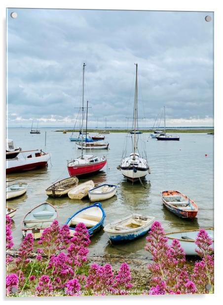 Leigh on Sea Boats in Harbour  Acrylic by Ailsa Darragh