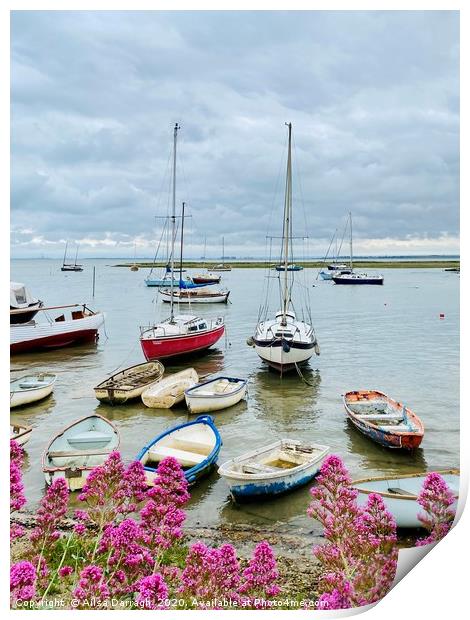 Leigh on Sea Boats in Harbour  Print by Ailsa Darragh