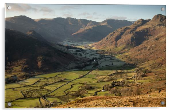 Great Langdale valley in the English Lake District Acrylic by John Malley