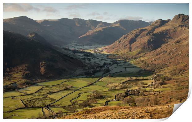 Great Langdale valley in the English Lake District Print by John Malley
