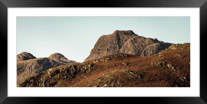 Harrison Stickle in the Langdale Pikes Framed Mounted Print by John Malley