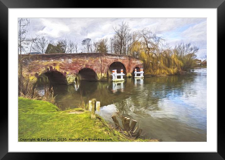 Sonning Bridge An Impressionist View Framed Mounted Print by Ian Lewis