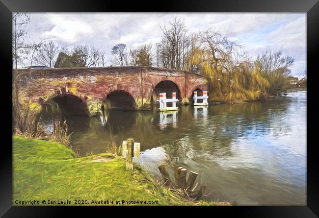 Sonning Bridge An Impressionist View Framed Print by Ian Lewis