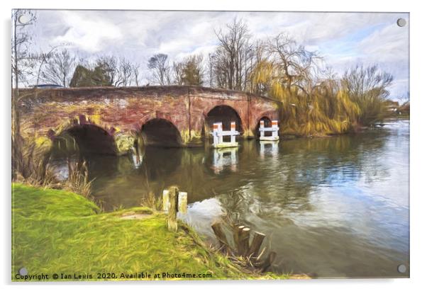 Sonning Bridge An Impressionist View Acrylic by Ian Lewis