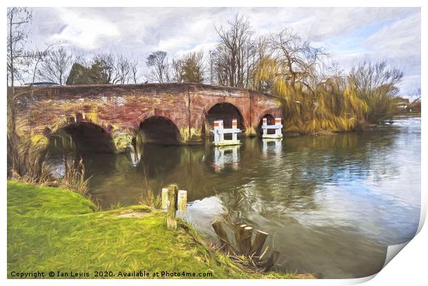 Sonning Bridge An Impressionist View Print by Ian Lewis