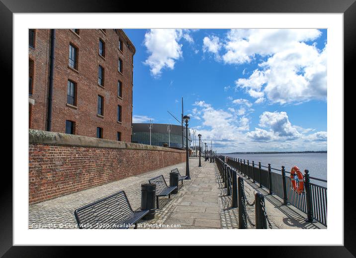Waterfront view by the River Mersey in Liverpool. Framed Mounted Print by Clive Wells
