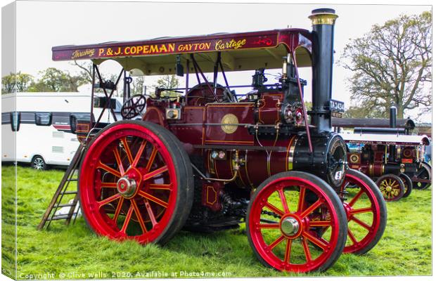 Lovely old traction engine seen at Weeting in Suff Canvas Print by Clive Wells