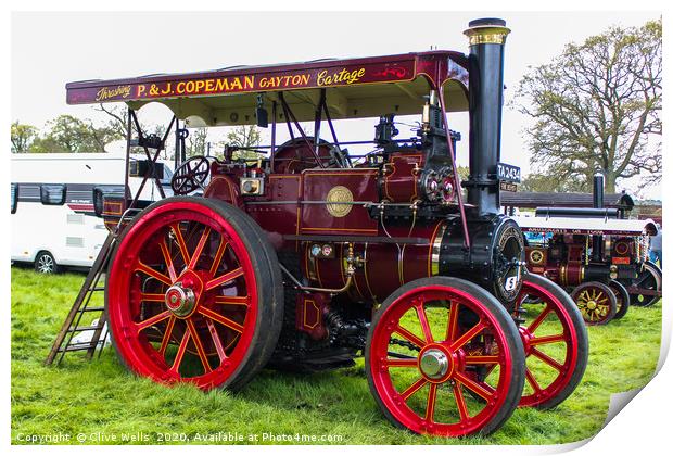 Lovely old traction engine seen at Weeting in Suff Print by Clive Wells