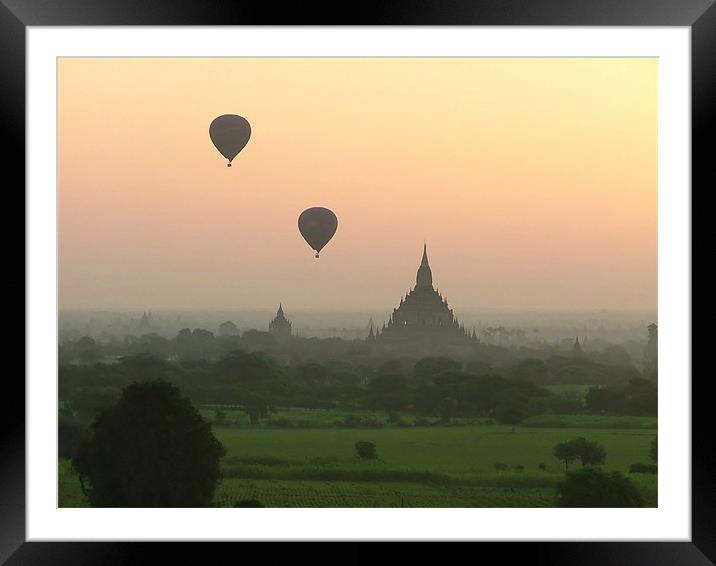 Balloons at Bagan Framed Mounted Print by Serena Bowles