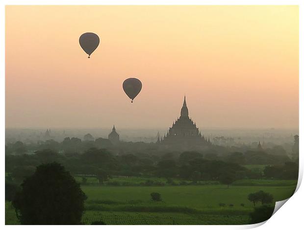 Balloons at Bagan Print by Serena Bowles