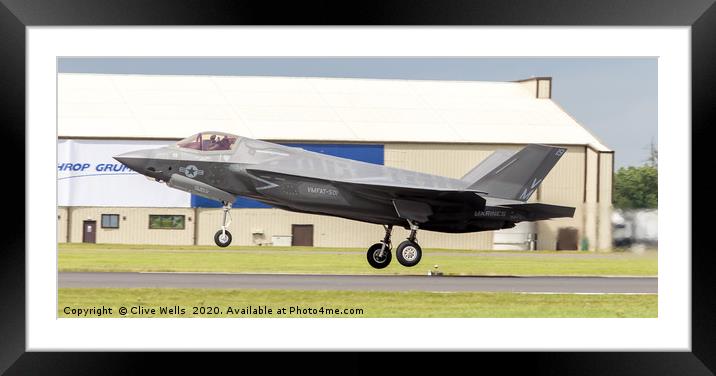 F-35 Lightning II landing at RAF Fairford Framed Mounted Print by Clive Wells