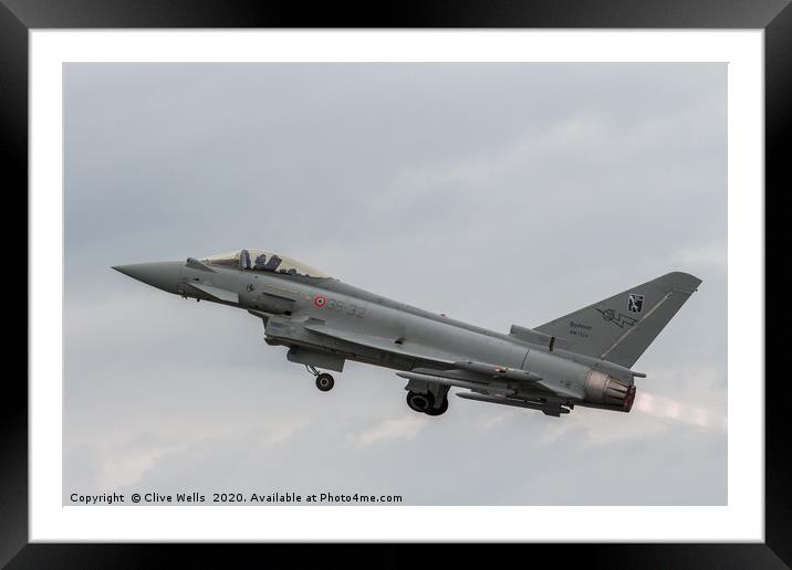 Eurofighter Typhoon seen at RAF Fairford RIAT Glou Framed Mounted Print by Clive Wells