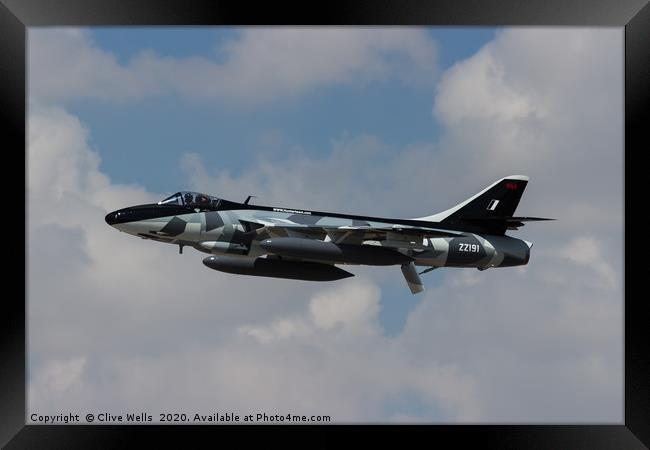 Hawker Hunter  at RAF Fairford for the RIAT Framed Print by Clive Wells