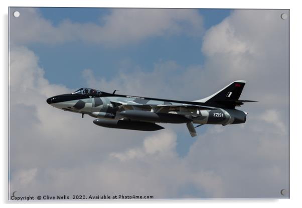 Hawker Hunter  at RAF Fairford for the RIAT Acrylic by Clive Wells
