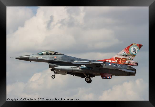 General Dynamics F-16-AM seen at RAF Fairford Framed Print by Clive Wells