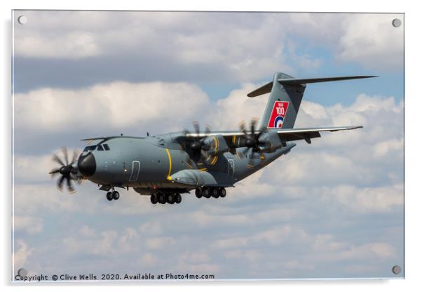 Airbus A400M Atlas on final approach at RAF Fairfo Acrylic by Clive Wells