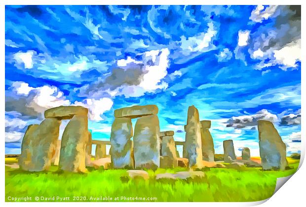 Stonehenge Pop Art Style Print by David Pyatt