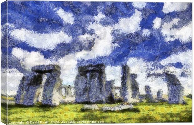 Stonehenge Starry Night Canvas Print by David Pyatt
