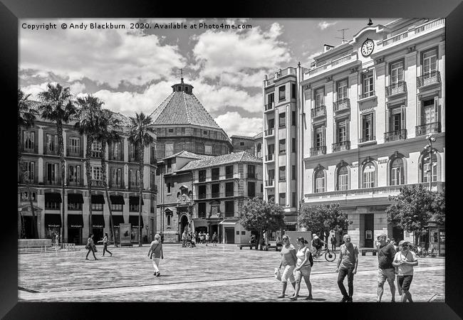 Plaza de la Constitucion, Andalucia, Malaga, Spain Framed Print by Andy Blackburn
