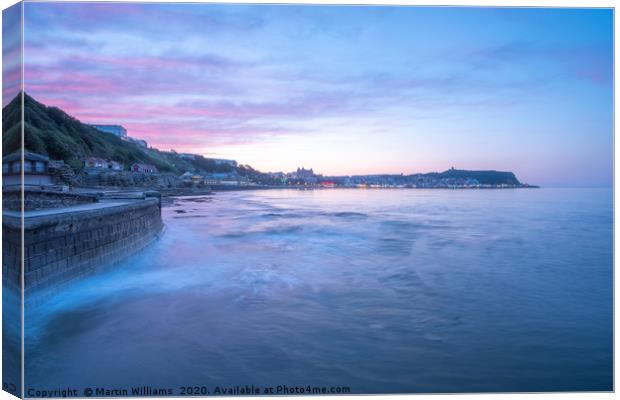 Sunset over Scarborough, North Yorkshire Canvas Print by Martin Williams