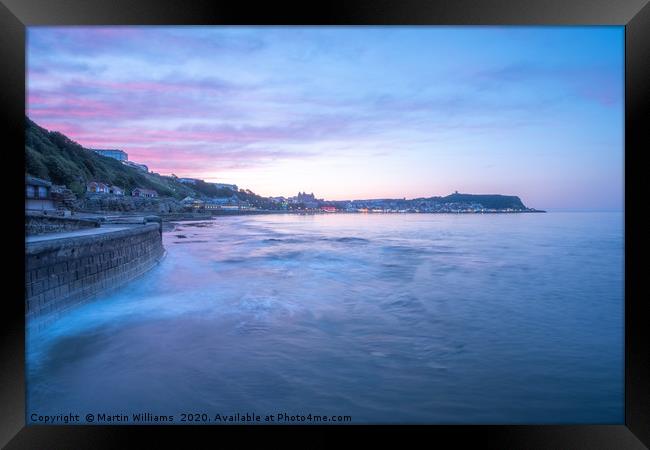 Sunset over Scarborough, North Yorkshire Framed Print by Martin Williams