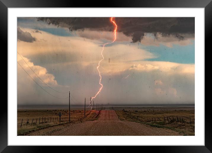 Electric Hail, Colorado.  Framed Mounted Print by John Finney