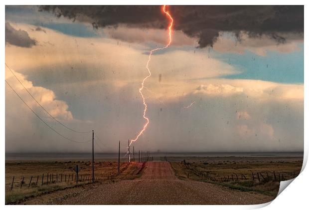 Electric Hail, Colorado.  Print by John Finney