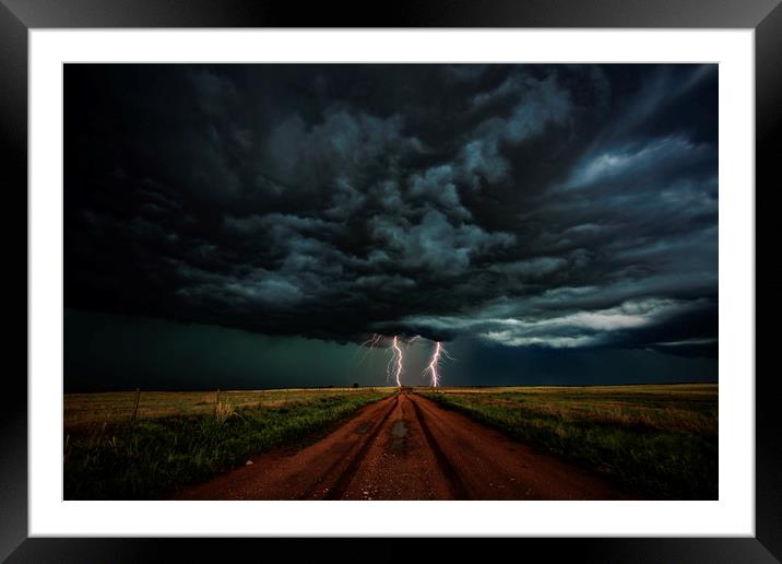 Apocalyptic Lightning 2 Framed Mounted Print by John Finney