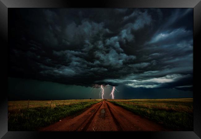 Apocalyptic Lightning 2 Framed Print by John Finney